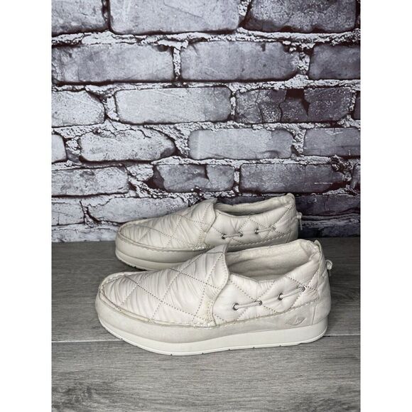 Sperry Moc-Sider Ivory Nylon Flatform Quilted SlipOn Boat Shoes Men 7.5M US/40EU - Picture 15 of 16
